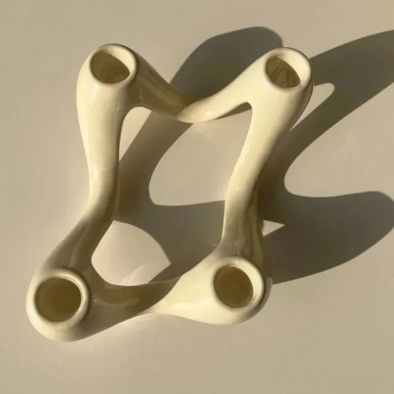 Vågformad Ljusstake i Keramik