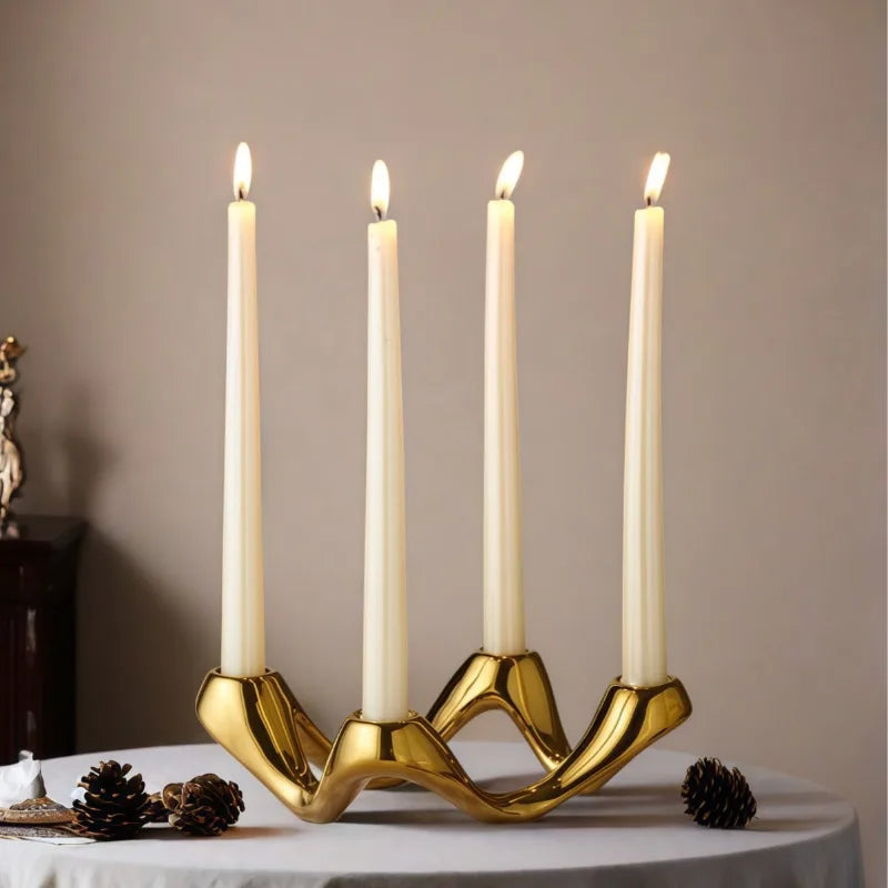 Vågformad Ljusstake i Keramik