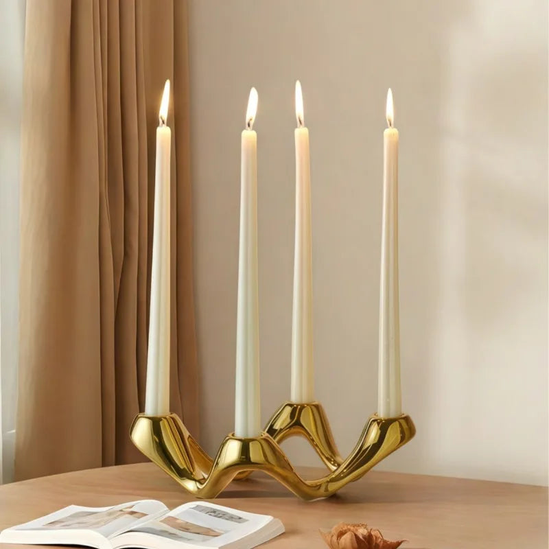 Vågformad Ljusstake i Keramik