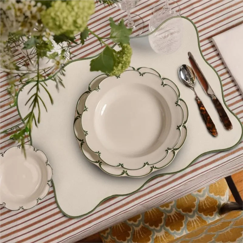 Rektangulära Bordstabletter med Spetskant - 4 pack