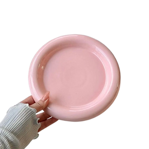 Runda keramiktallrikar med tjock kant i 2-pack – produktbild