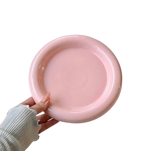 Runda keramiktallrikar med tjock kant i 2-pack – produktbild