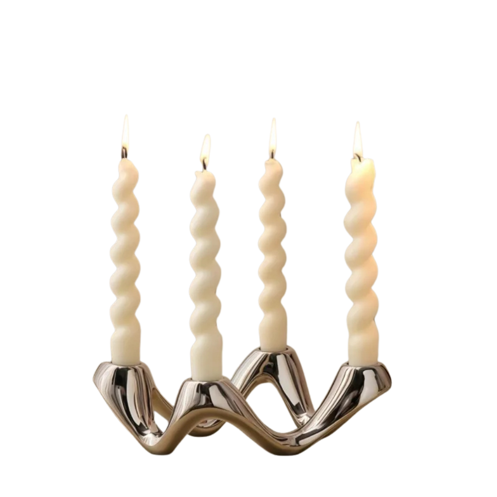 Vågformad Ljusstake i Keramik