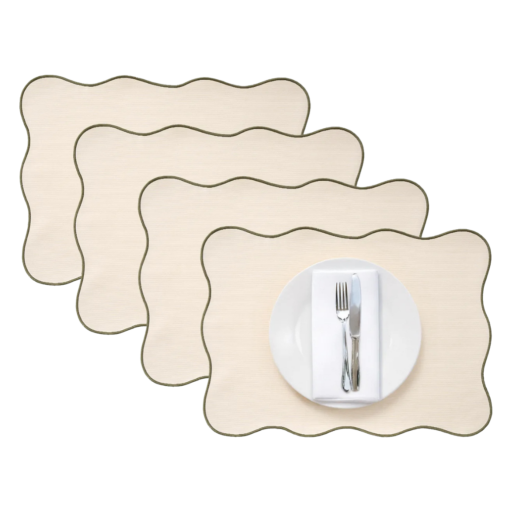 Rektangulära Bordstabletter med Spetskant - 4 pack