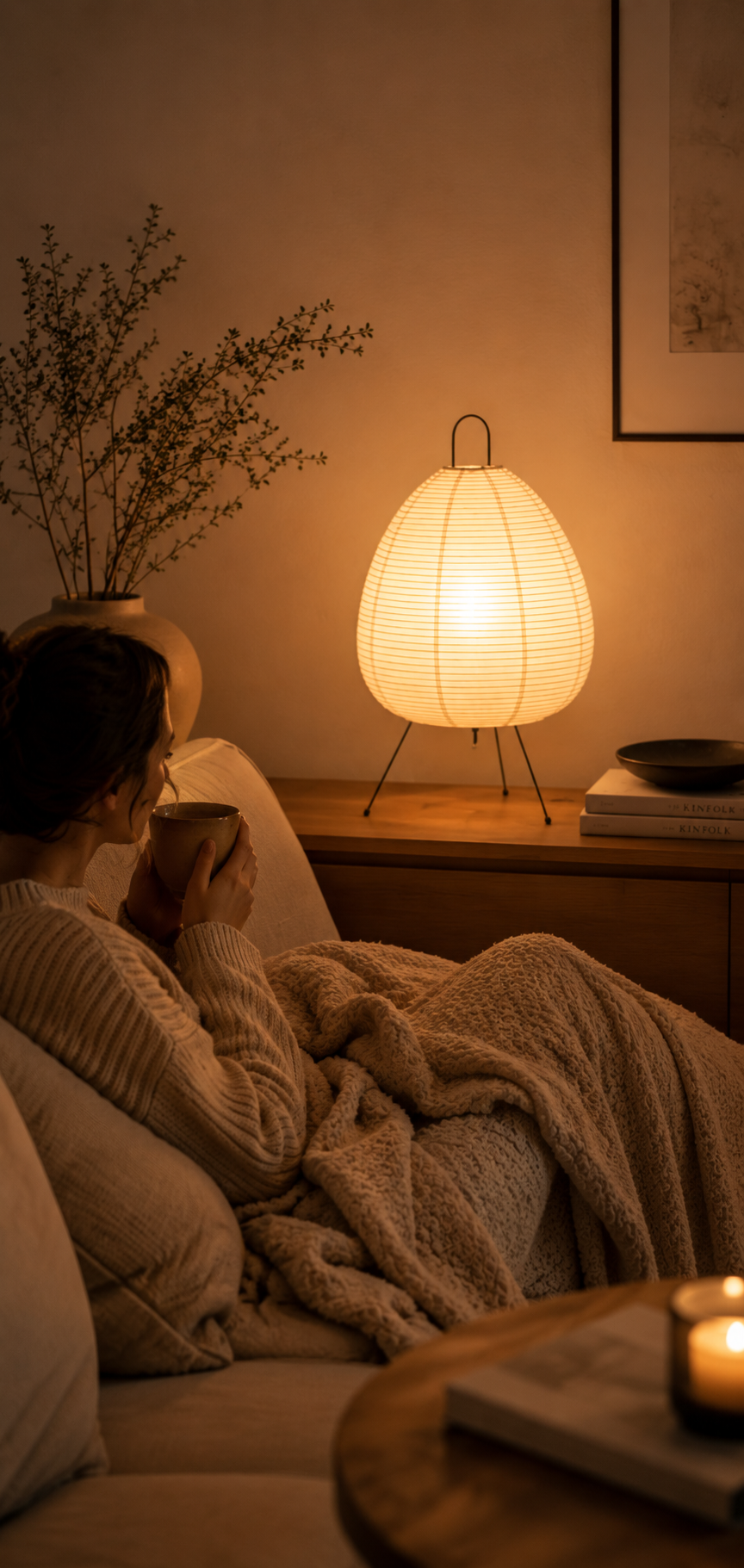 Kumo bordslampa i rispapper – alternativ vy