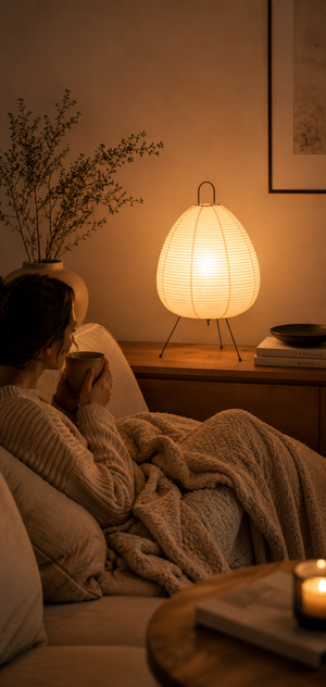 Kumo bordslampa i rispapper – alternativ vy
