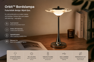 Orbit trådlös bordslampa med mjukt ljus
