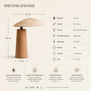 Hikari bordslampa – mått och specifikationer