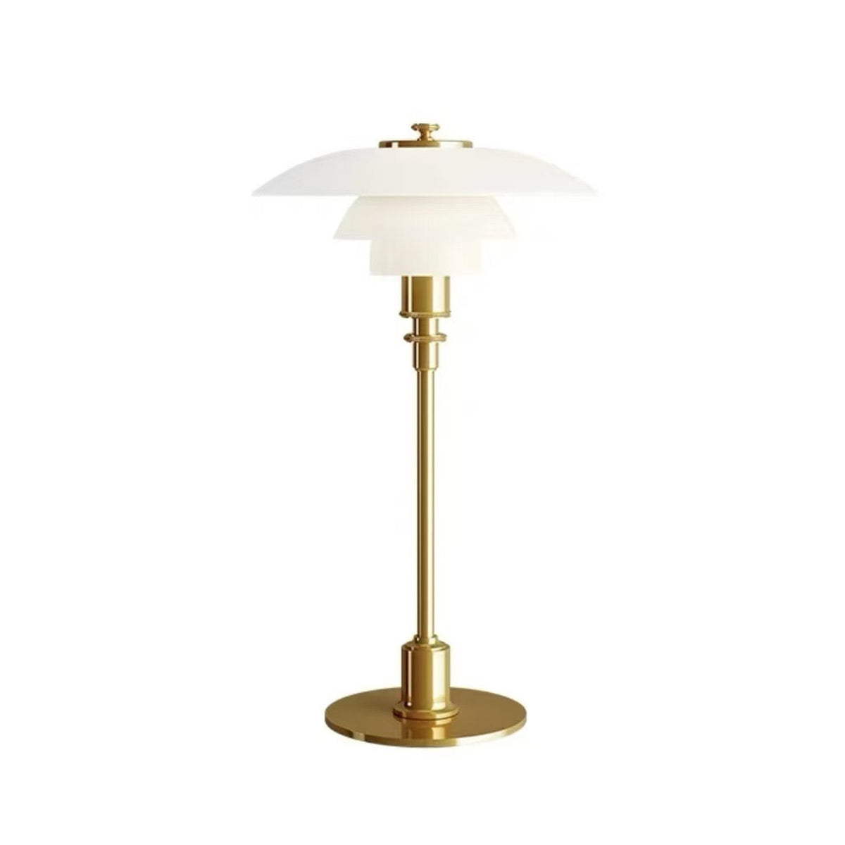 Liora bordslampa i guld på vit bakgrund