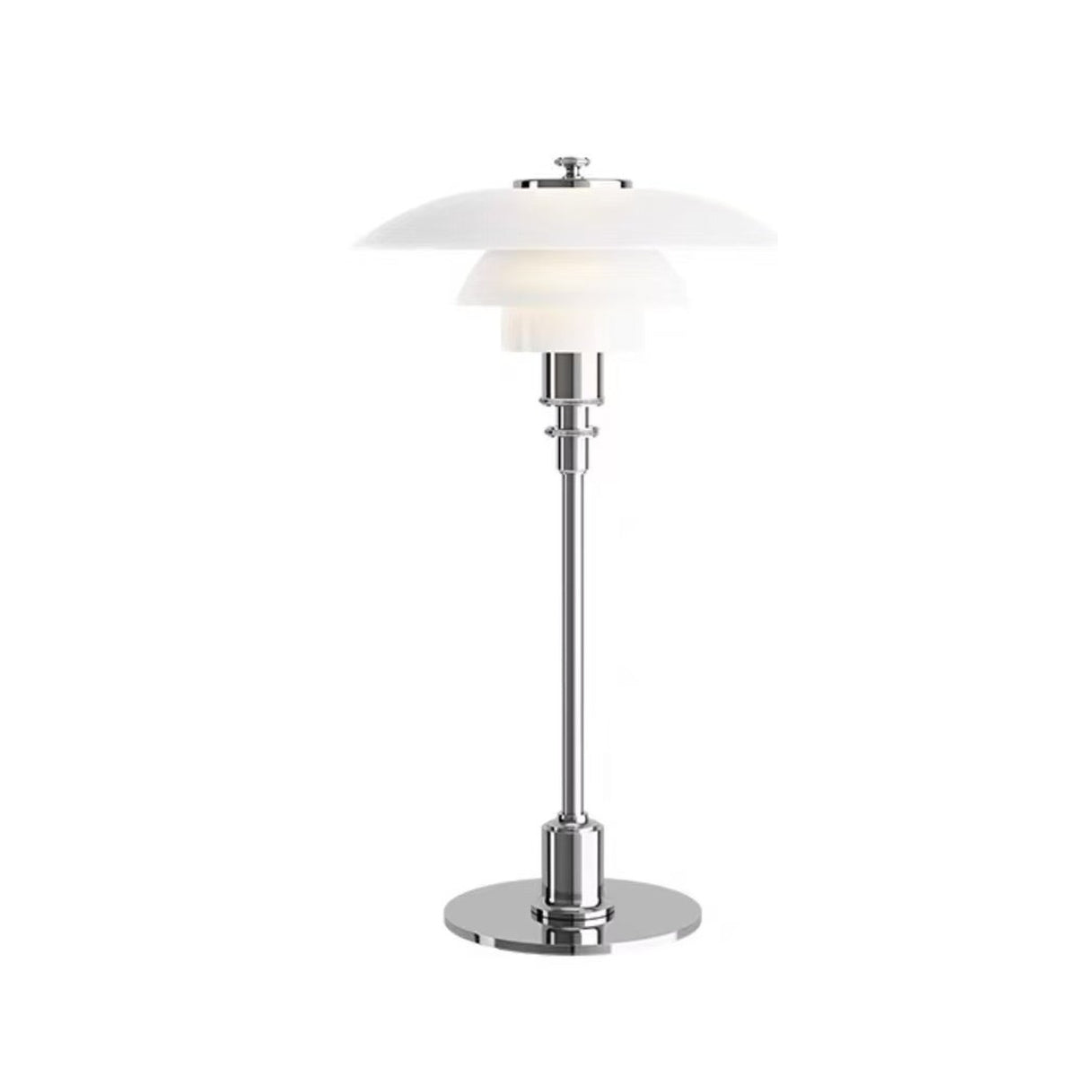 Liora bordslampa i krom på vit bakgrund
