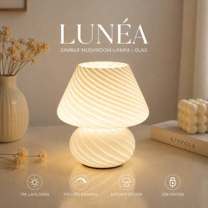Vit Lunaire bordslampa i glas