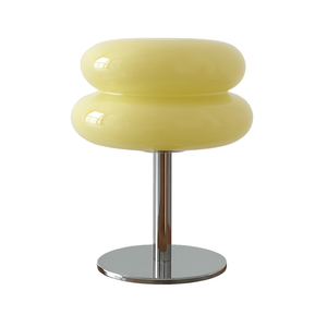 Cremefärgad Macaron bordslampa i glas med dimbar LED
