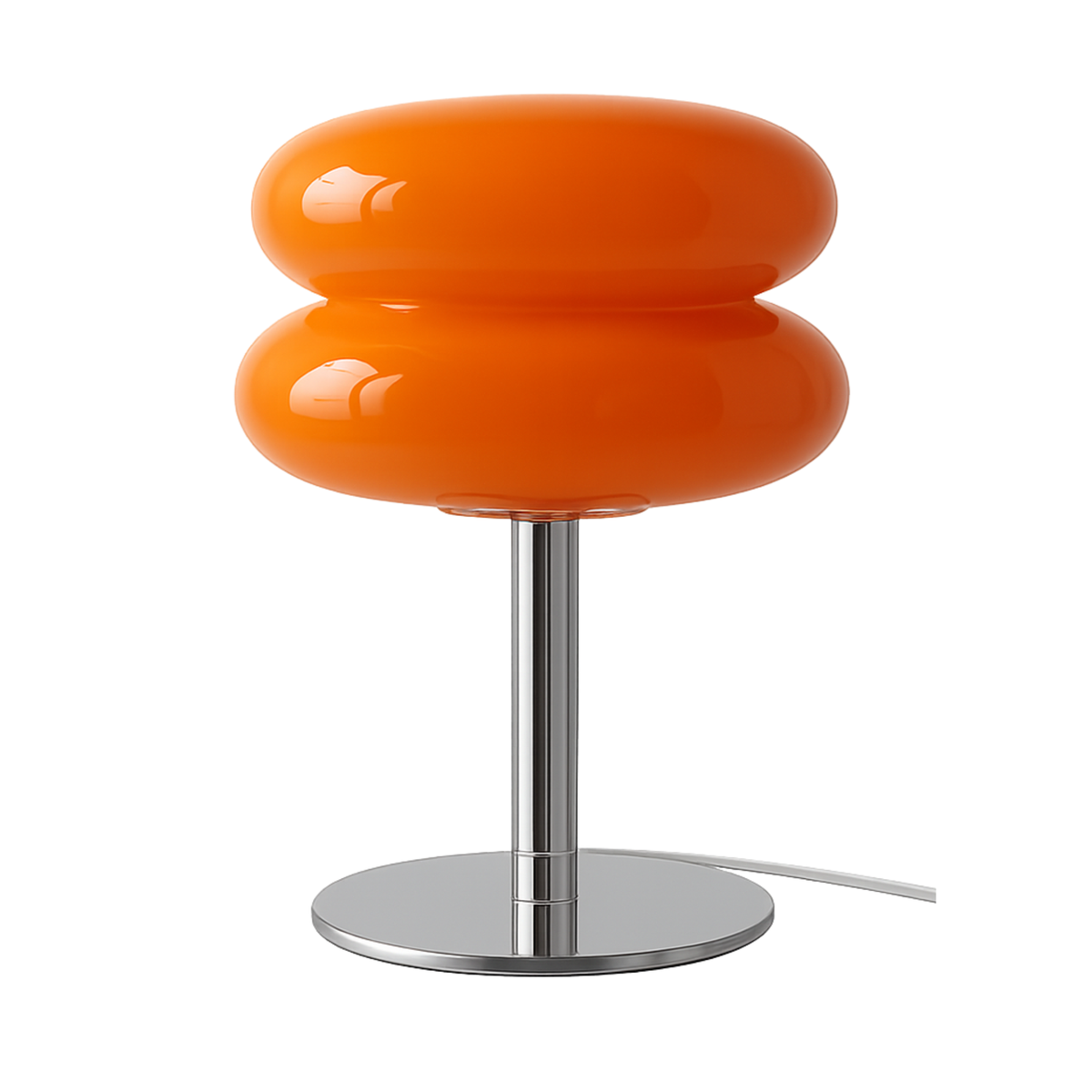 Orange Macaron bordslampa i glas med dimbar LED