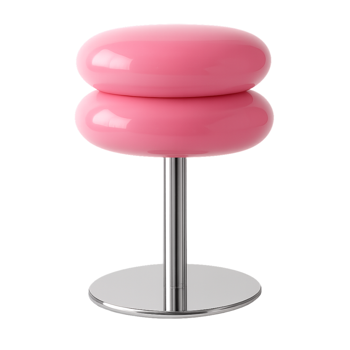 Rosa Macaron bordslampa i glas med dimbar LED