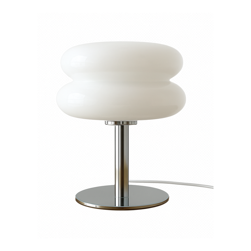 macaron glas bordslampa dimbar led modern design i glas vit färg