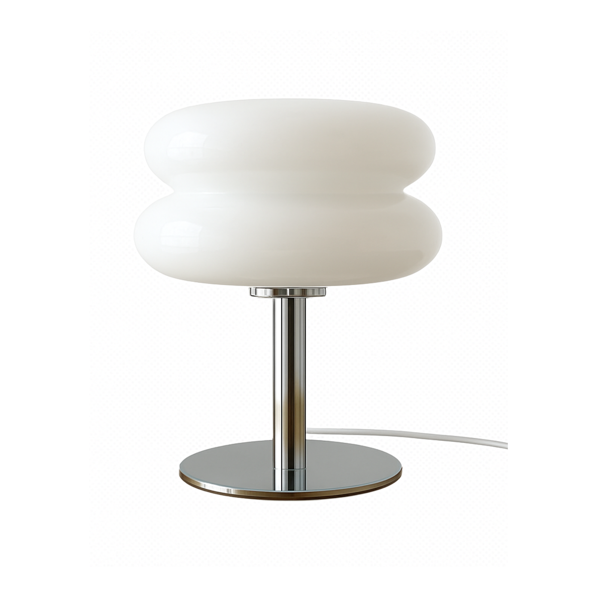 Vit Macaron bordslampa i glas med dimbar LED