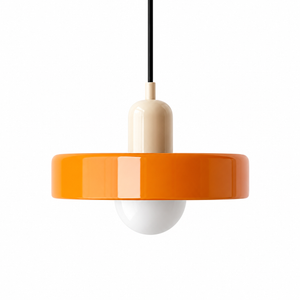Retro Bauhaus pendellampa beige orange