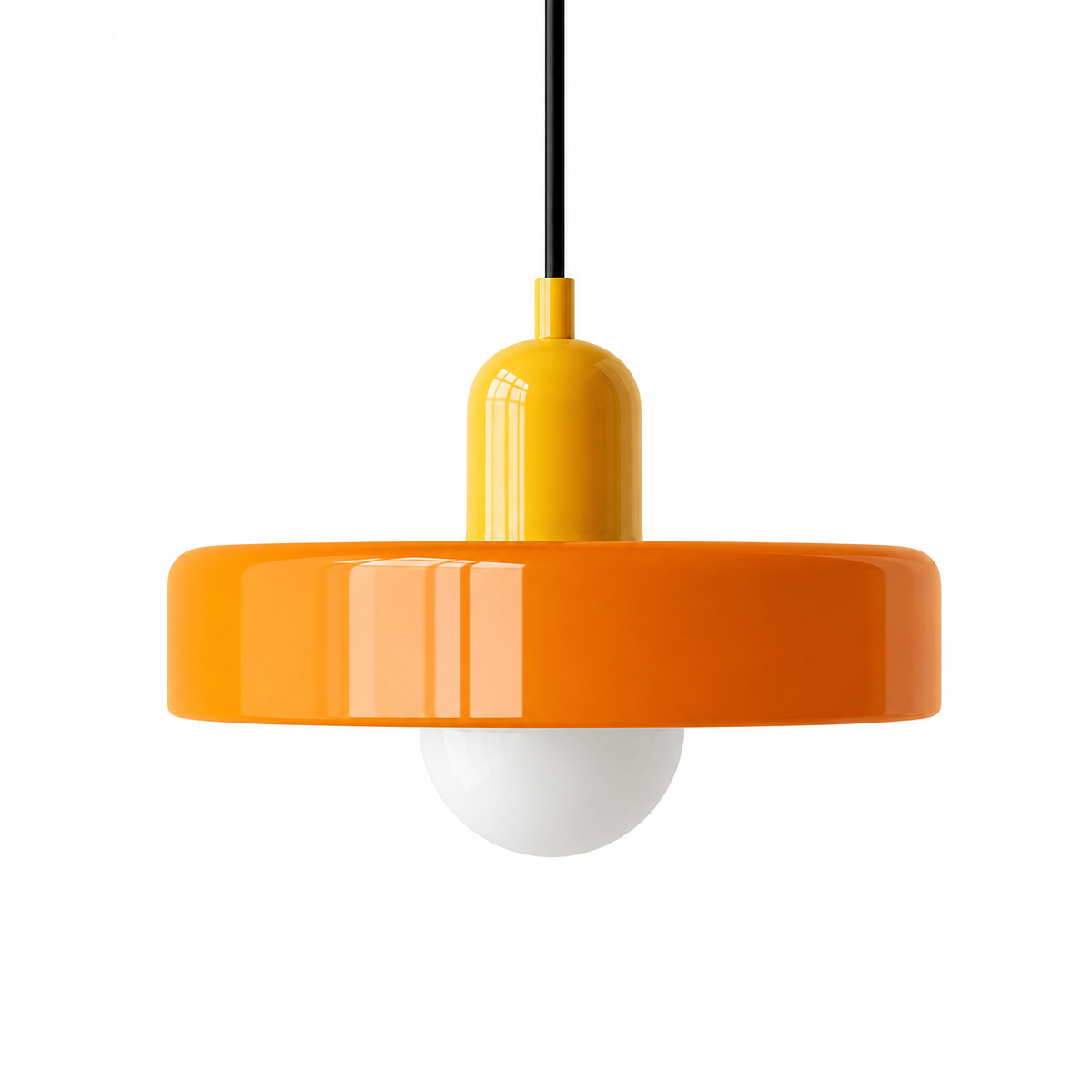 Retro Bauhaus pendellampa gul orange