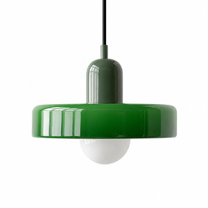 Retro Bauhaus pendellampa mörkgrön grön