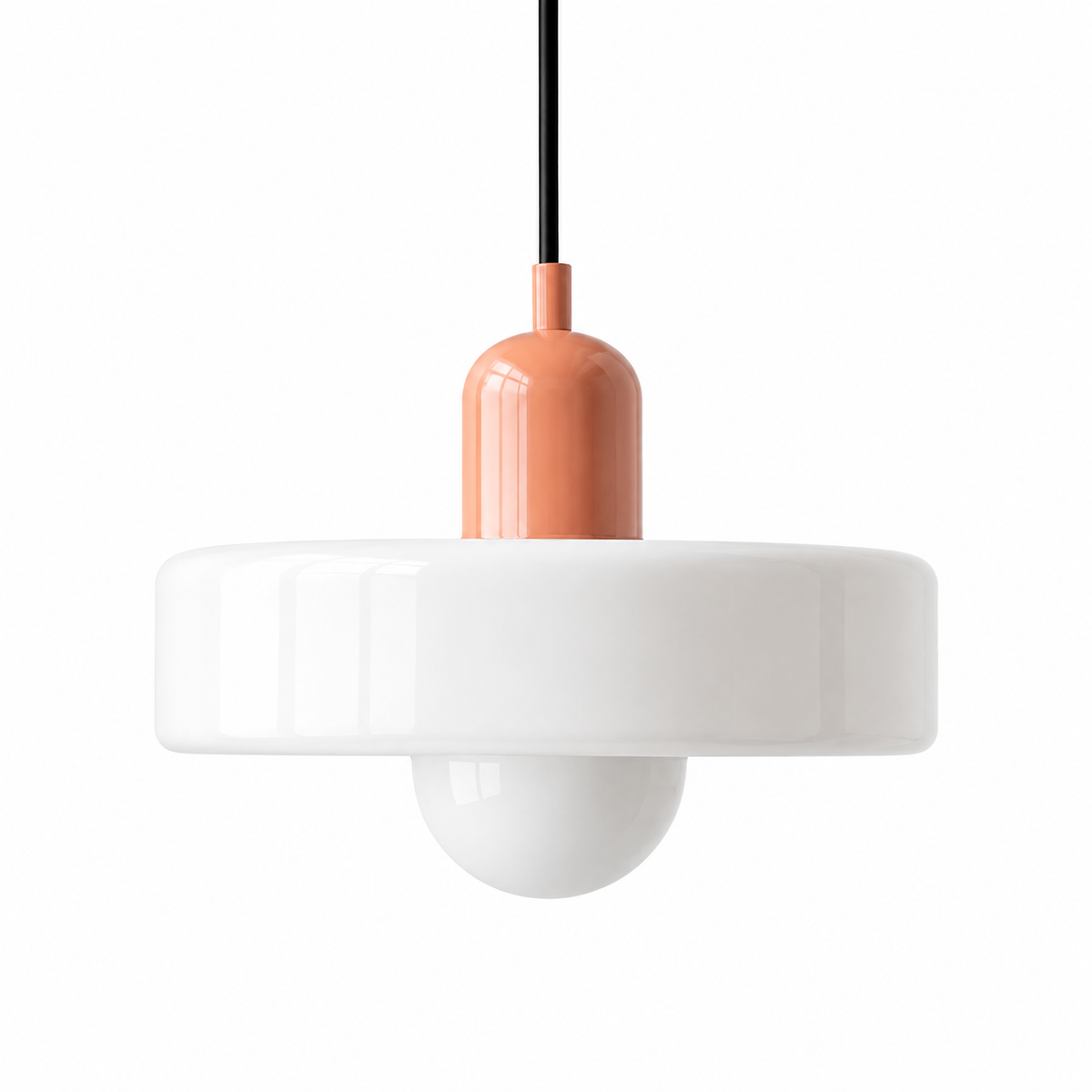 Retro Bauhaus pendellampa rosa och vit