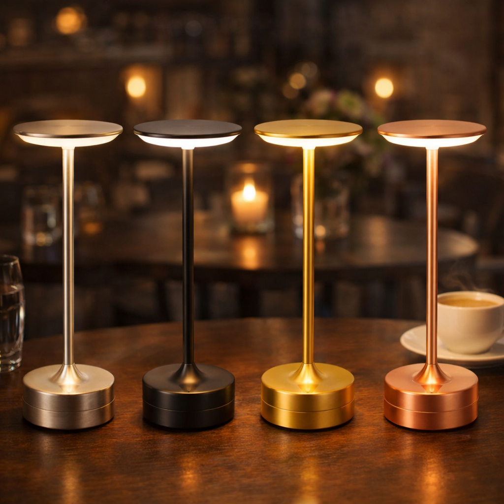 Lumino trådlös bordslampa på restaurangbord
