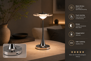 Orbit trådlös glasbordslampa med USB-C-laddning