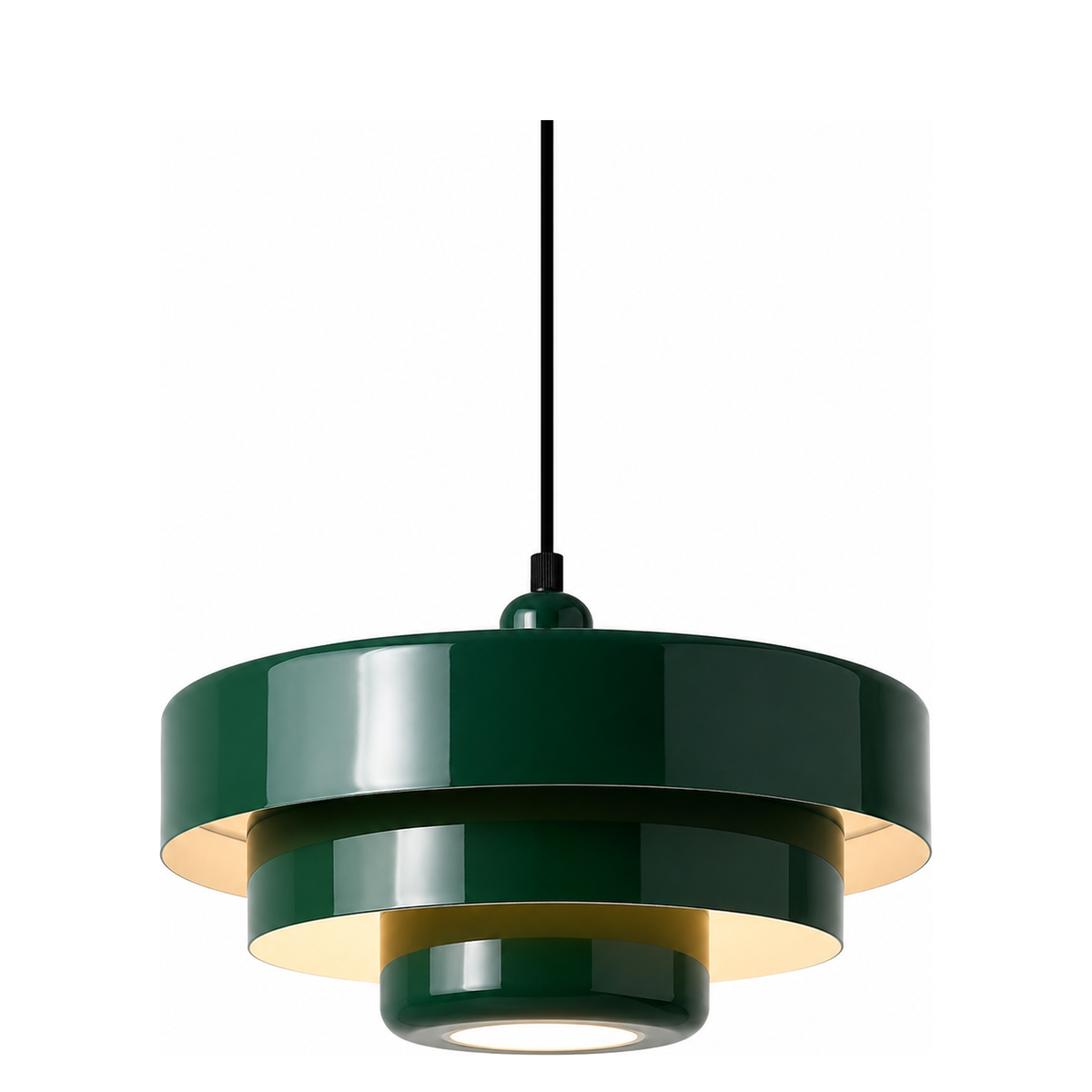 Valencia mörkgrön pendellampa i metall med retrodesign