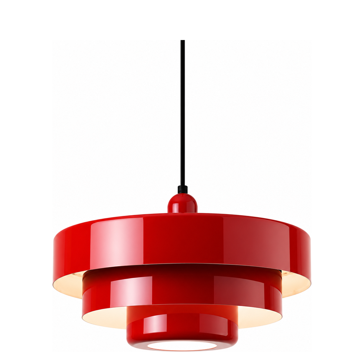 Valencia vinröd pendellampa i metall med retrodesign