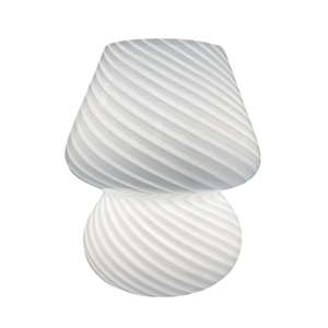 Vit Lunaire dimbar mushroom-bordslampa i glas – produktbild